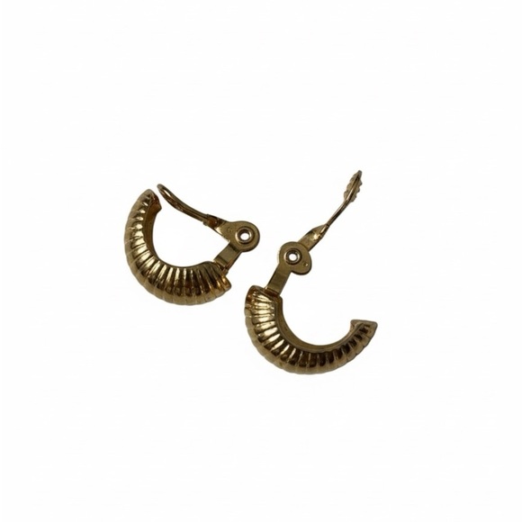 3/$25 Monet Gold Textured Earrings - Picture 3 of 4